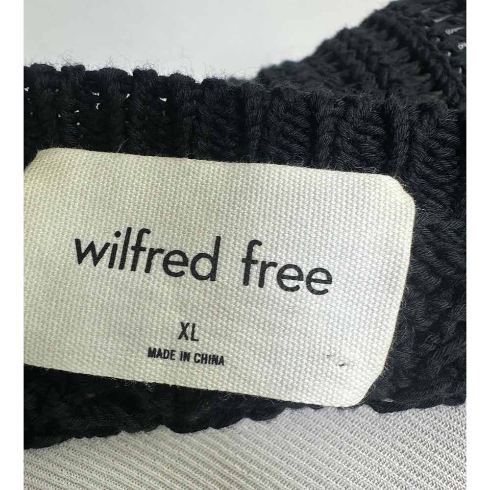 Wilfred Free Aritzia Open Knit Sweater Womens XL Black Oversized Cotton 108370 - Picture 4 of 8